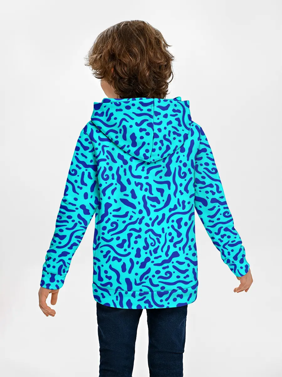 Детское худи / Неоновые синие узоры