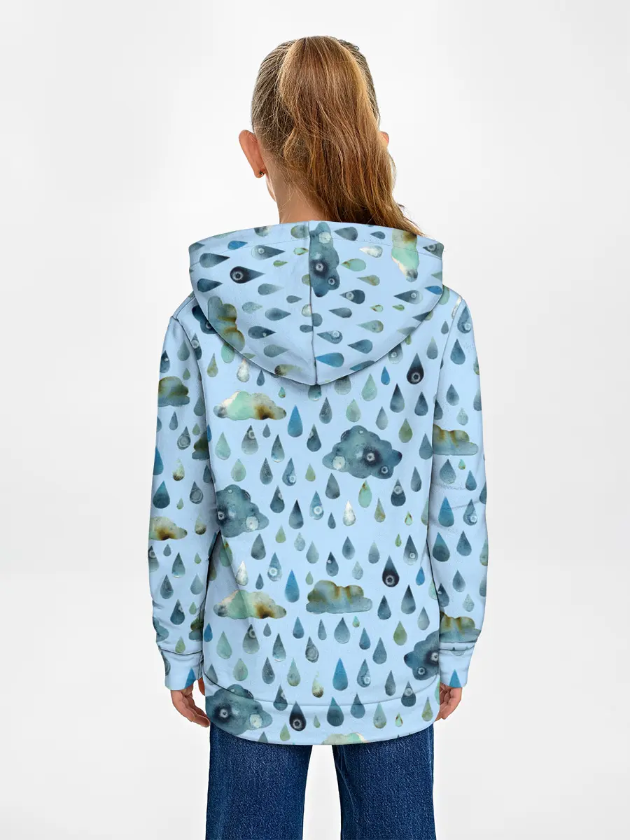 Детское худи / Дождливая осень.Тучки и дождь