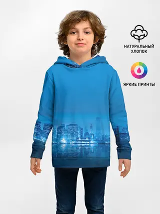 Детское худи / вид на ночной мегаполис