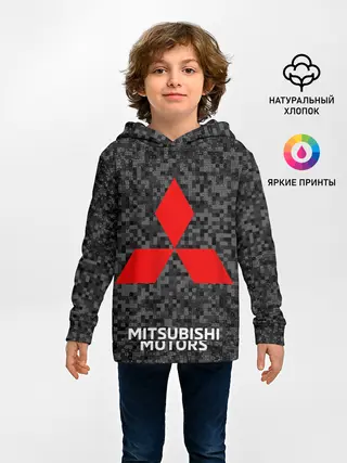 Детское худи / Митсубиси | Черный камуфляж