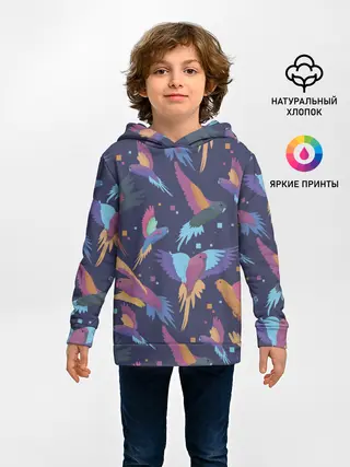 Детское худи / Райские попугаи