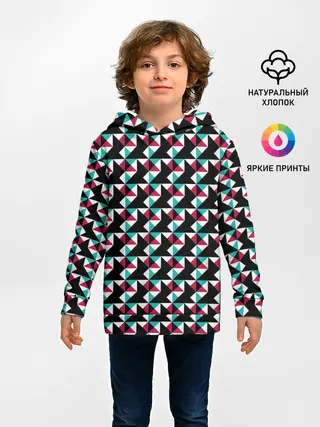 Детское худи / Красно-черный абстрактный узор