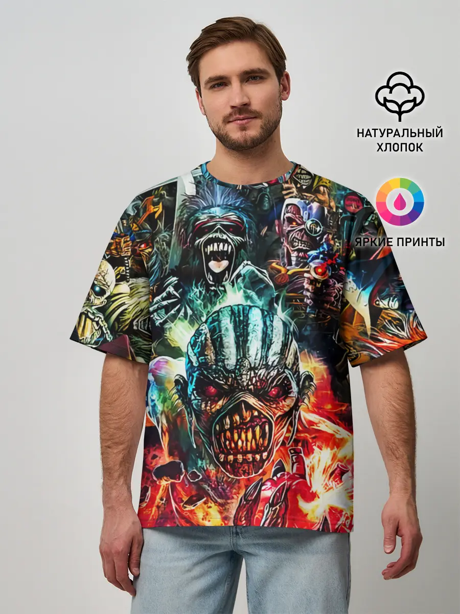 Мужская футболка оверсайз / Iron Maiden