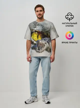 Мужская футболка оверсайз / Глаз крокодила