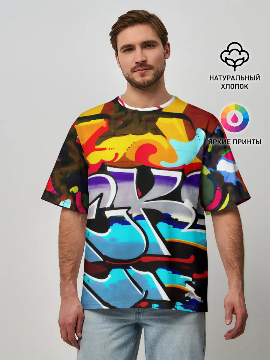 Мужская футболка оверсайз / urban neon