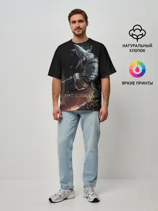 Мужская футболка оверсайз / Dark Souls