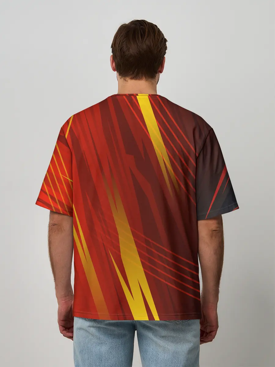 Мужская футболка оверсайз / Red sport style