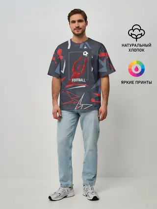 Мужская футболка оверсайз / ФУТБОЛ