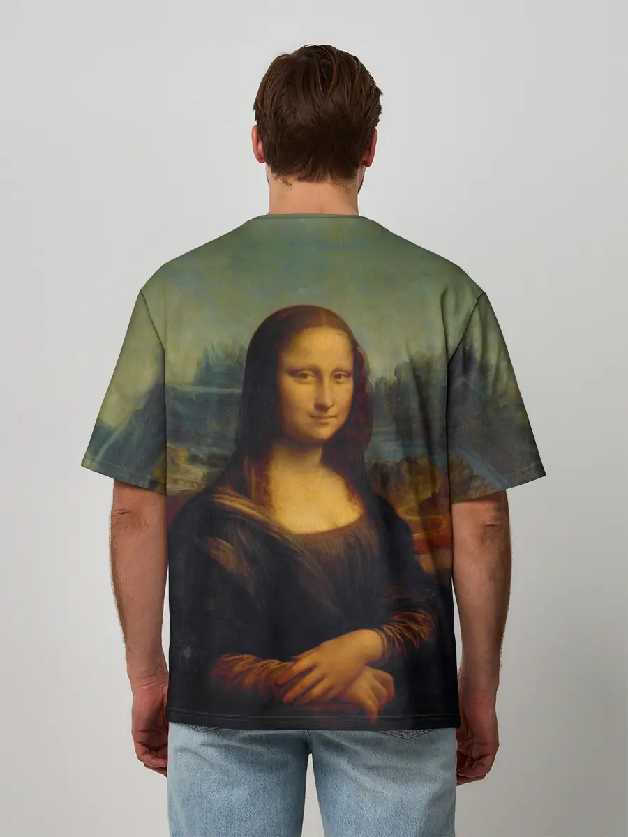 Мужская футболка оверсайз / Леонардо да Винчи - Мона Лиза
