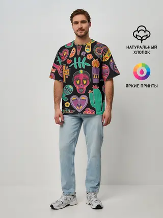 Мужская футболка оверсайз / Весёлый Хэллоуин