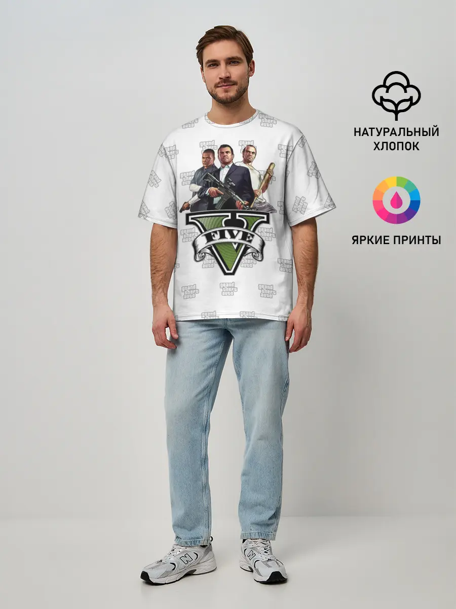 Мужская футболка оверсайз / Grand Theft Auto FIVE
