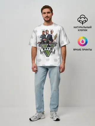 Мужская футболка оверсайз / Grand Theft Auto FIVE