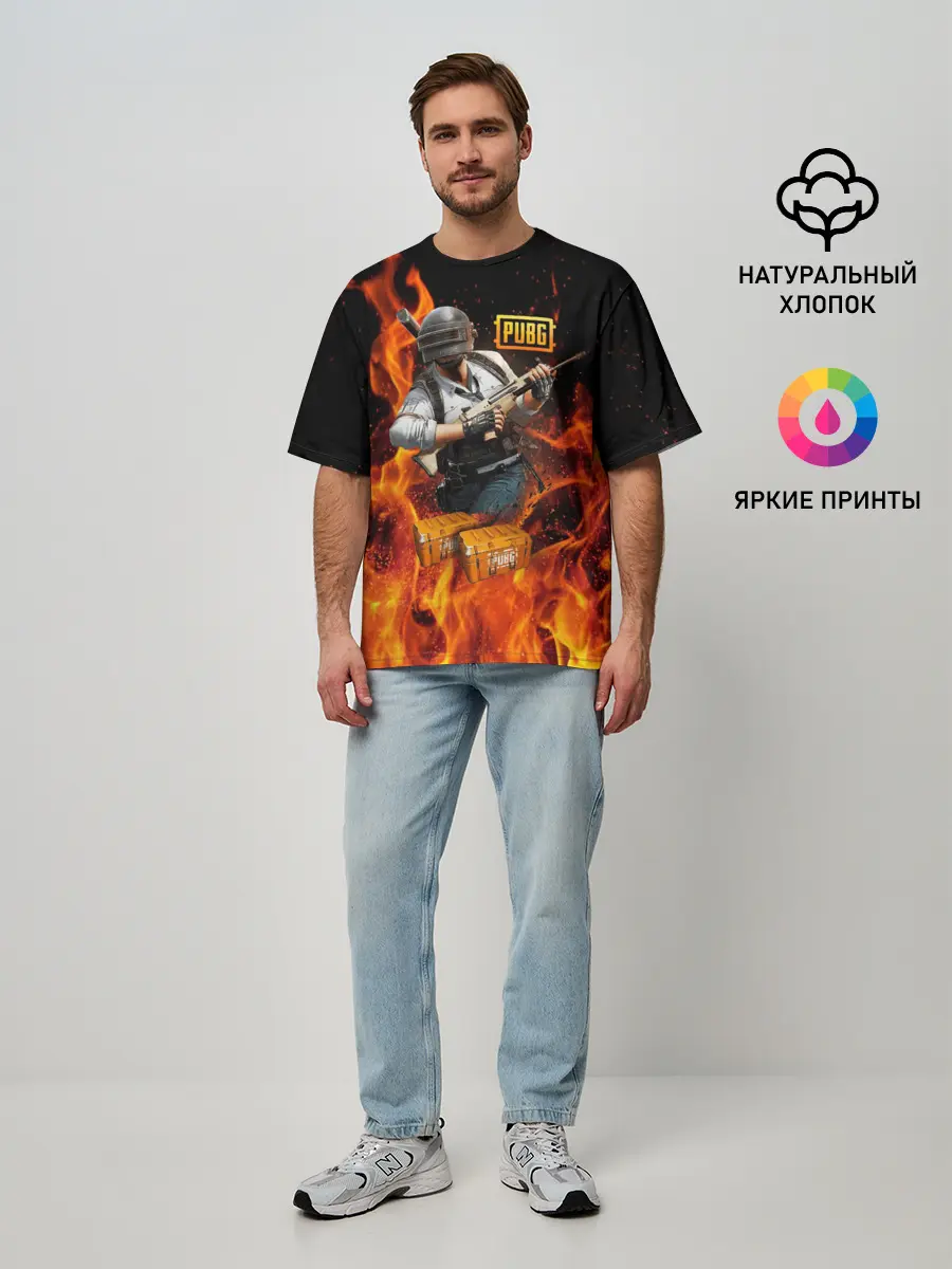 Мужская футболка оверсайз / PUBG