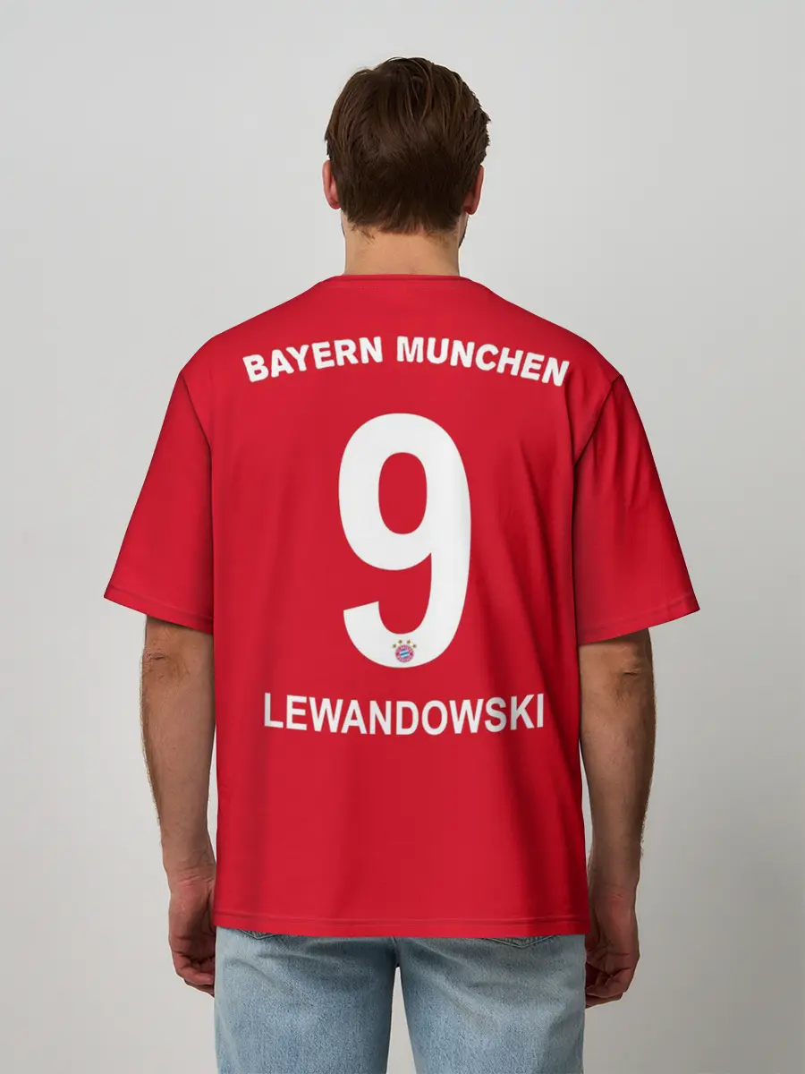 Мужская футболка оверсайз / Lewandowski home 19-20