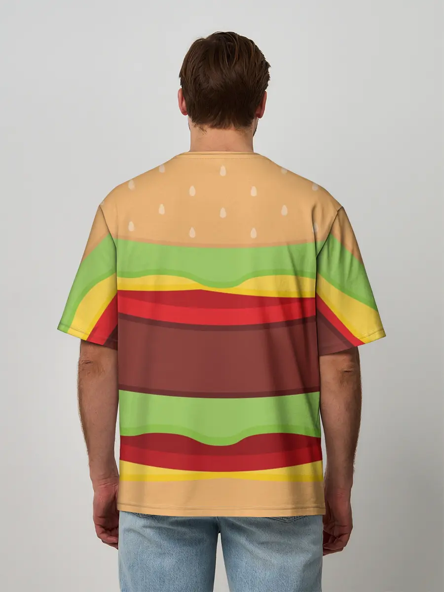 Мужская футболка оверсайз / Бургер