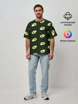 Мужская футболка оверсайз / Авокадо