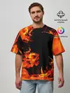 Мужская футболка оверсайз / ОГОНЬ | FIRE