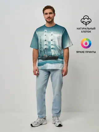 Мужская футболка оверсайз / Парусник
