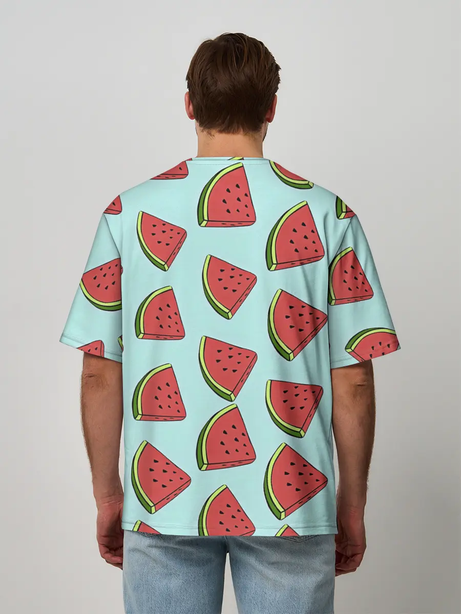 Мужская футболка оверсайз / Дольки арбузов