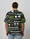 Мужская футболка оверсайз / KAWASAKI X MONSTER ENERGY
