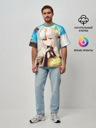 Мужская футболка оверсайз / Геншин Импакт Нин Гуан