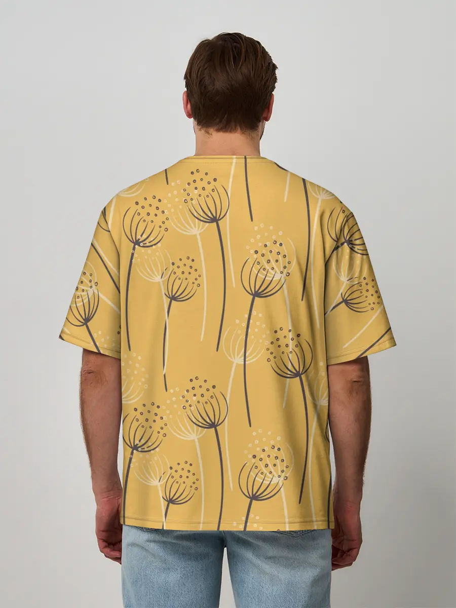 Мужская футболка оверсайз / Цветы