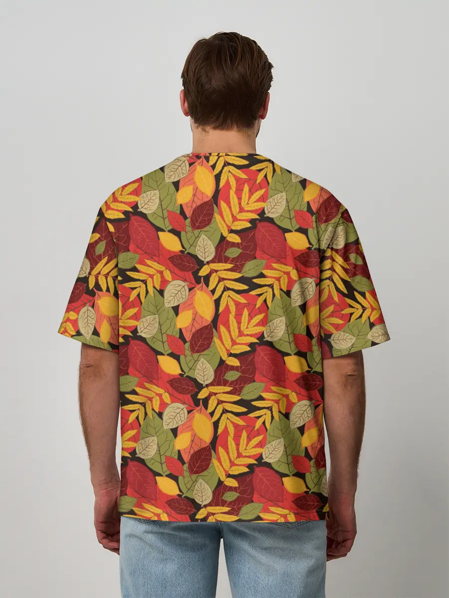 Мужская футболка оверсайз / Осенние листья