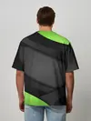 Мужская футболка оверсайз / Green / Black