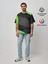 Мужская футболка оверсайз / Green / Black