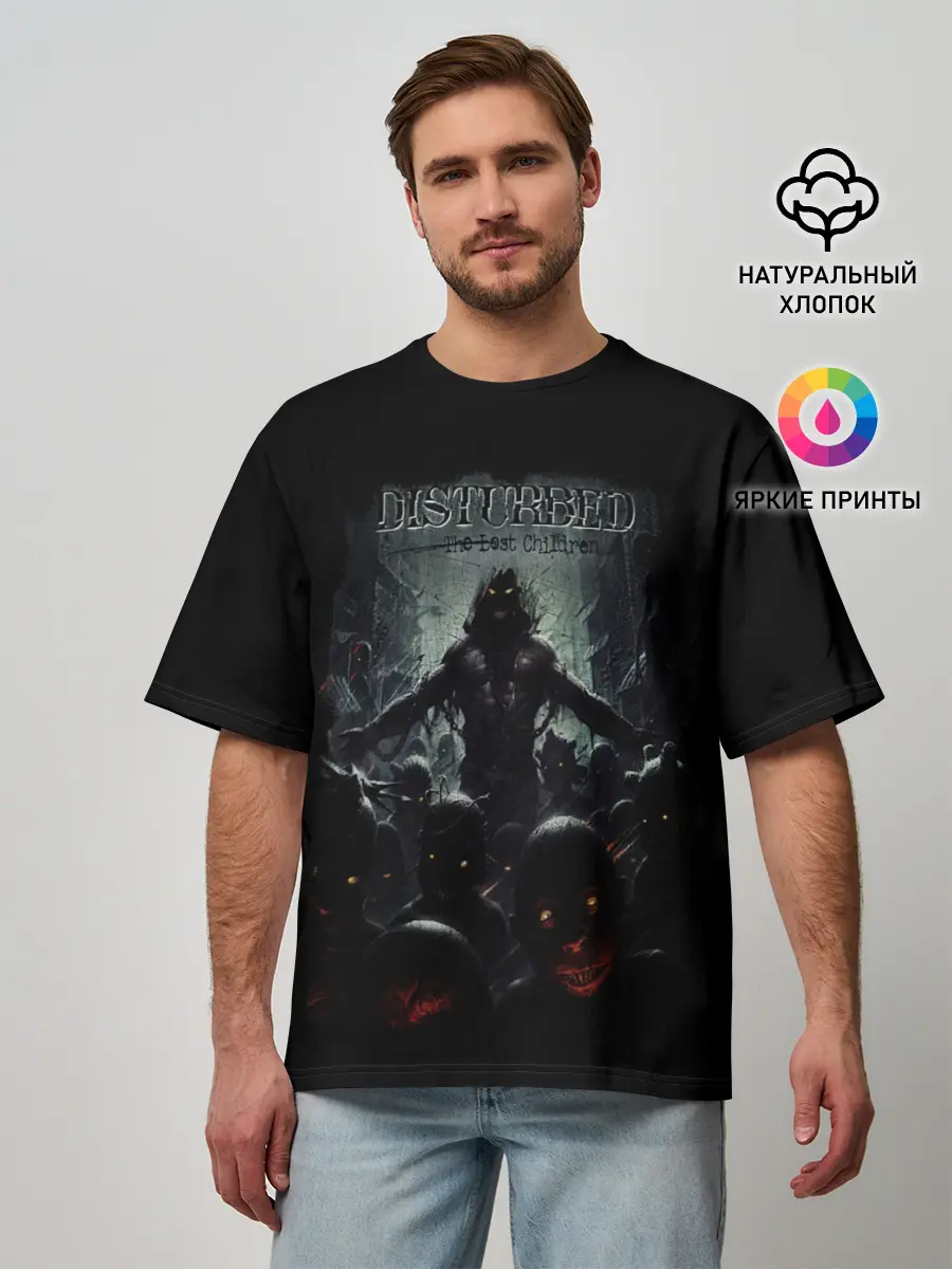 Мужская футболка оверсайз / DISTURBED
