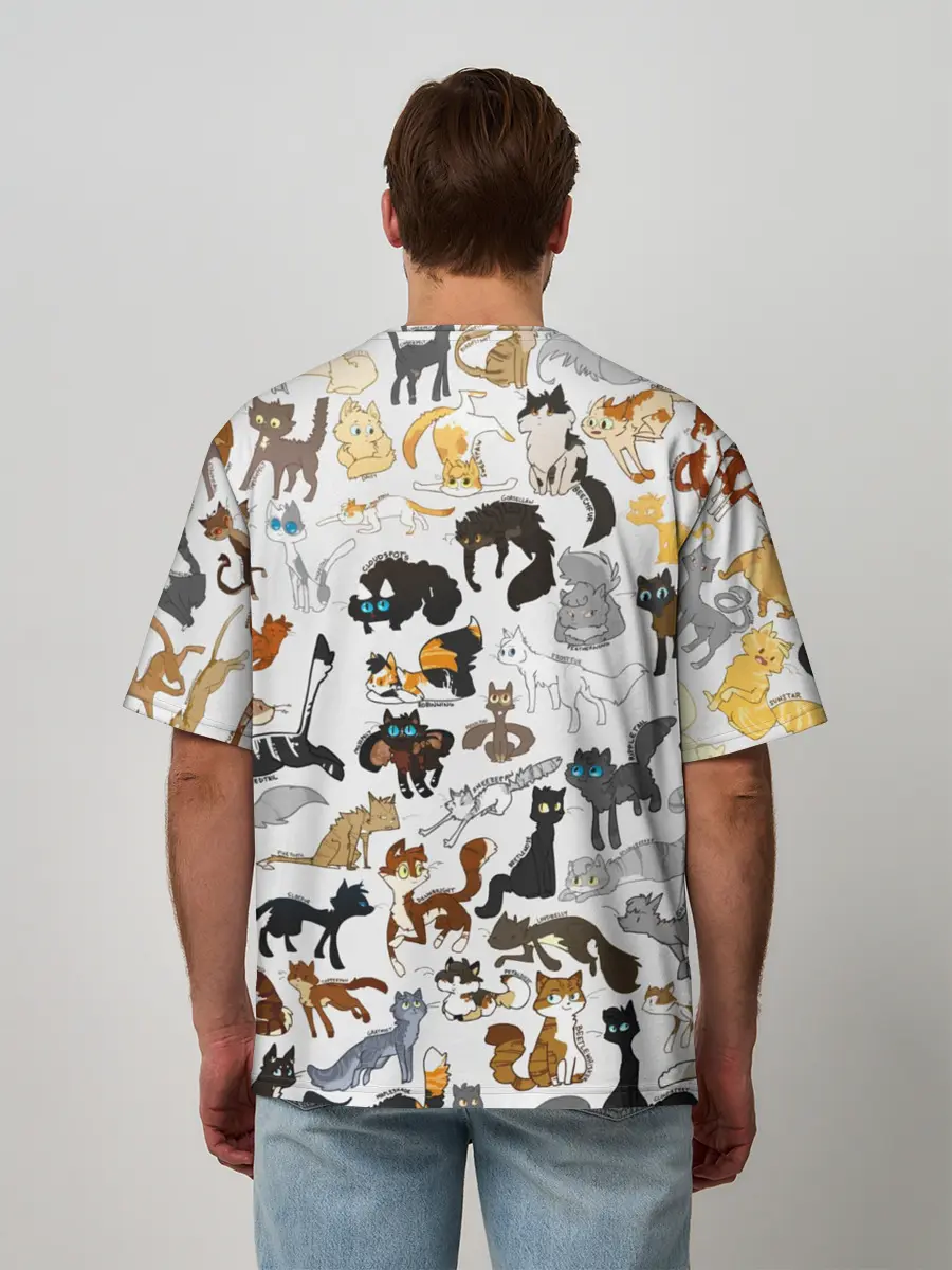 Мужская футболка оверсайз / Котоколлаж 03