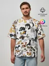 Мужская футболка оверсайз / Котоколлаж 03