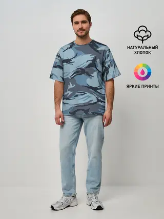 Мужская футболка оверсайз / Камуфляж Полиции