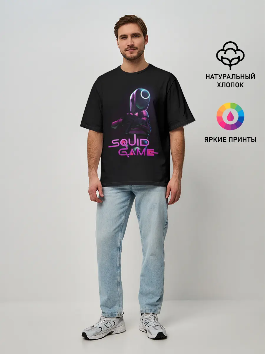 Мужская футболка оверсайз / Игра в кальмара - символ круг