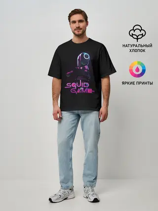 Мужская футболка оверсайз / Игра в кальмара - символ круг