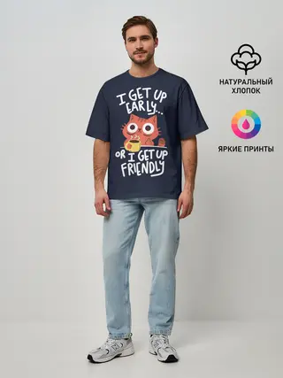 Мужская футболка оверсайз / I Get Up