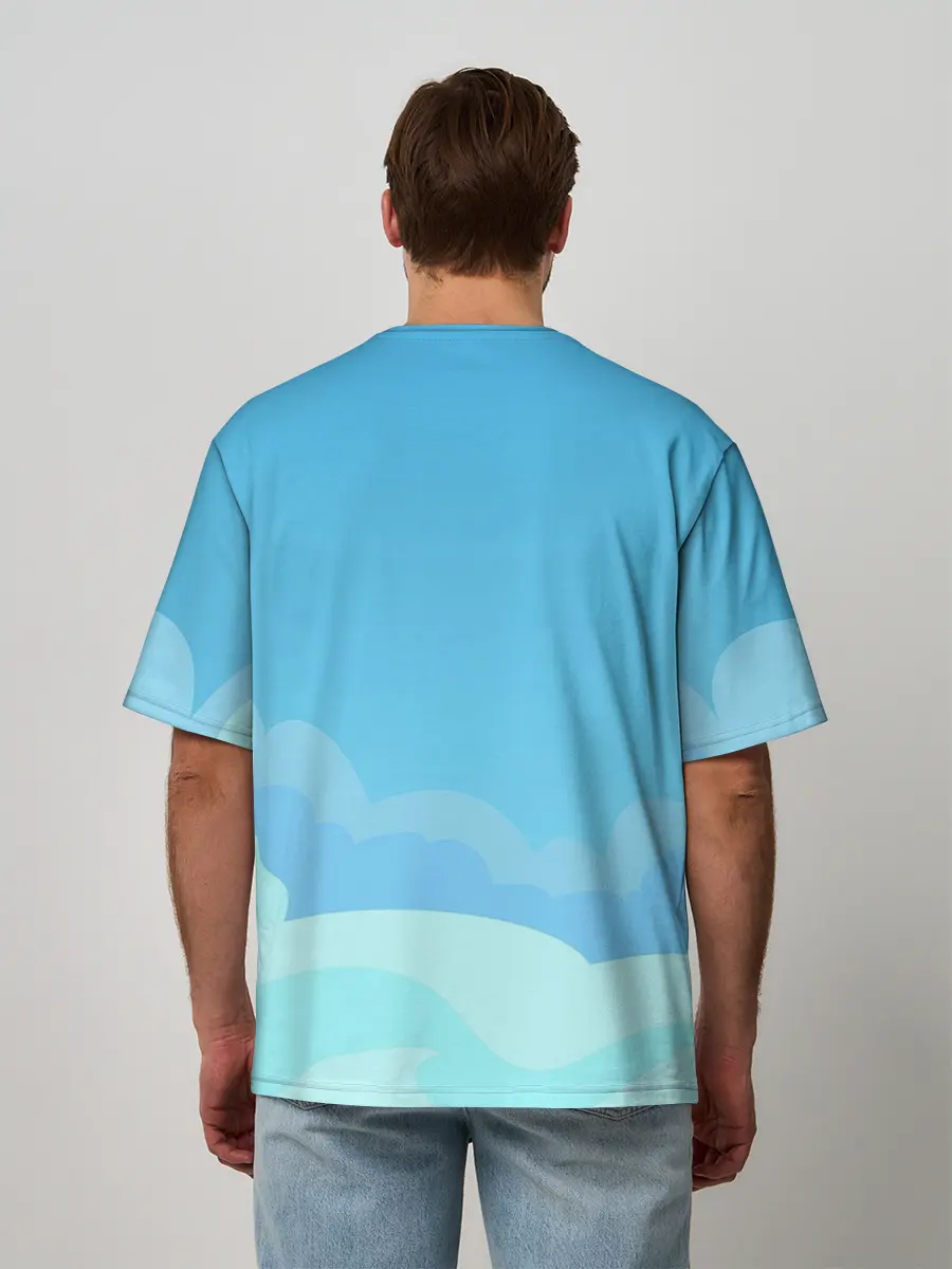 Мужская футболка оверсайз / Небо после грозы