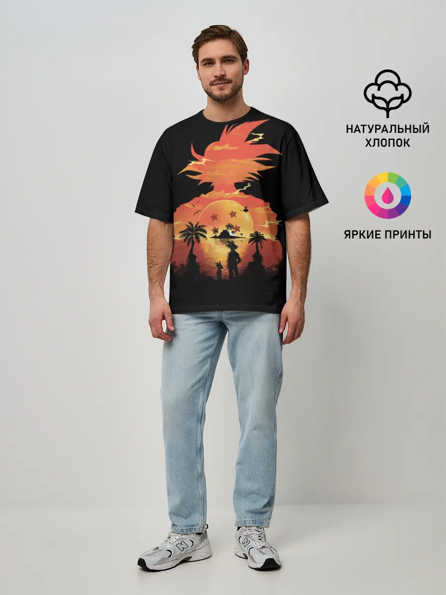 Мужская футболка оверсайз / Dragon Ball Illusion