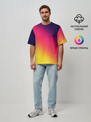 Мужская футболка оверсайз / Градиент