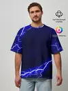 Мужская футболка оверсайз / СИНИЕ МОЛНИИ