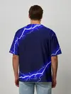Мужская футболка оверсайз / СИНИЕ МОЛНИИ