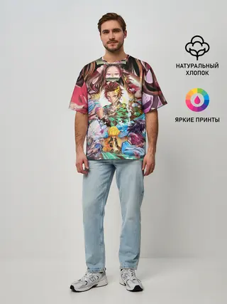 Мужская футболка оверсайз / ТАНДЖИРО НЕЗУКО ЗЕНИЦУ / KNY