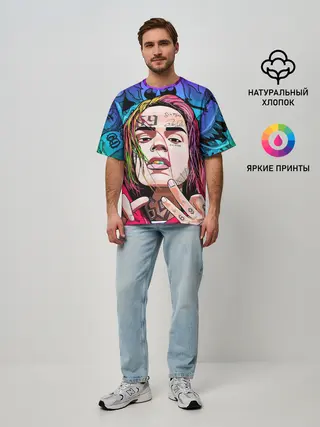 Мужская футболка оверсайз / 6IX9INE