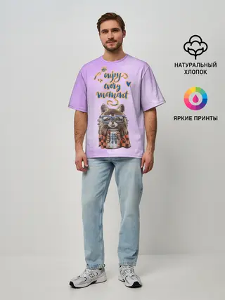 Мужская футболка оверсайз / Енот