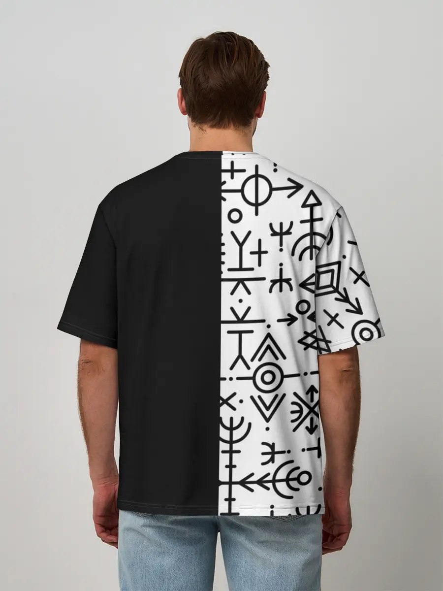 Мужская футболка оверсайз / ПАТТЕРН РУНЫ | RUNES