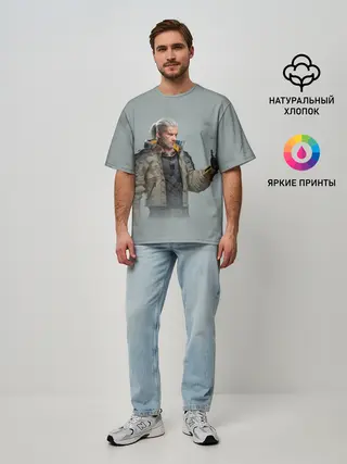 Мужская футболка оверсайз / КиберГеральт
