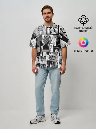 Мужская футболка оверсайз / Девочка, которая видит это