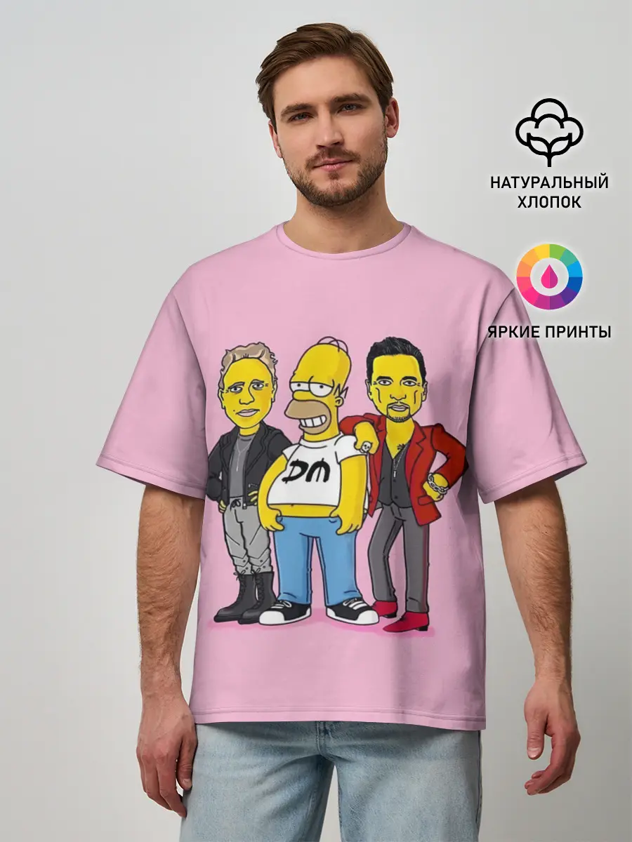 Мужская футболка оверсайз / ДМ и Гомер