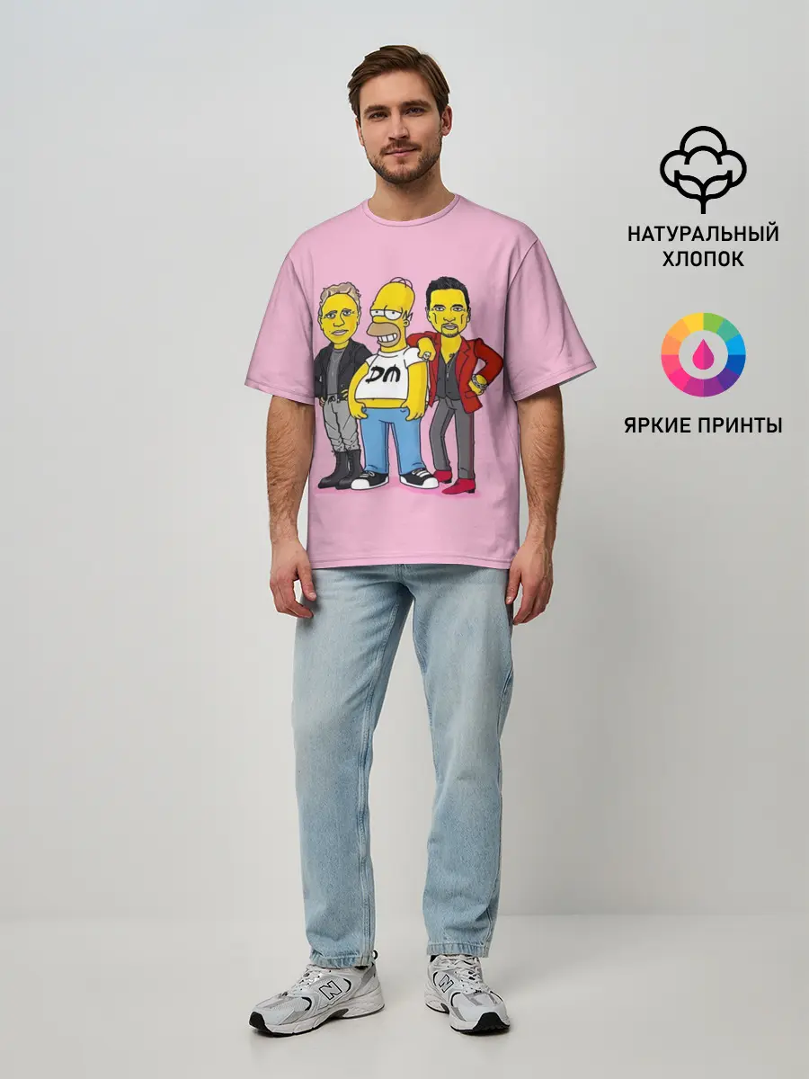 Мужская футболка оверсайз / ДМ и Гомер