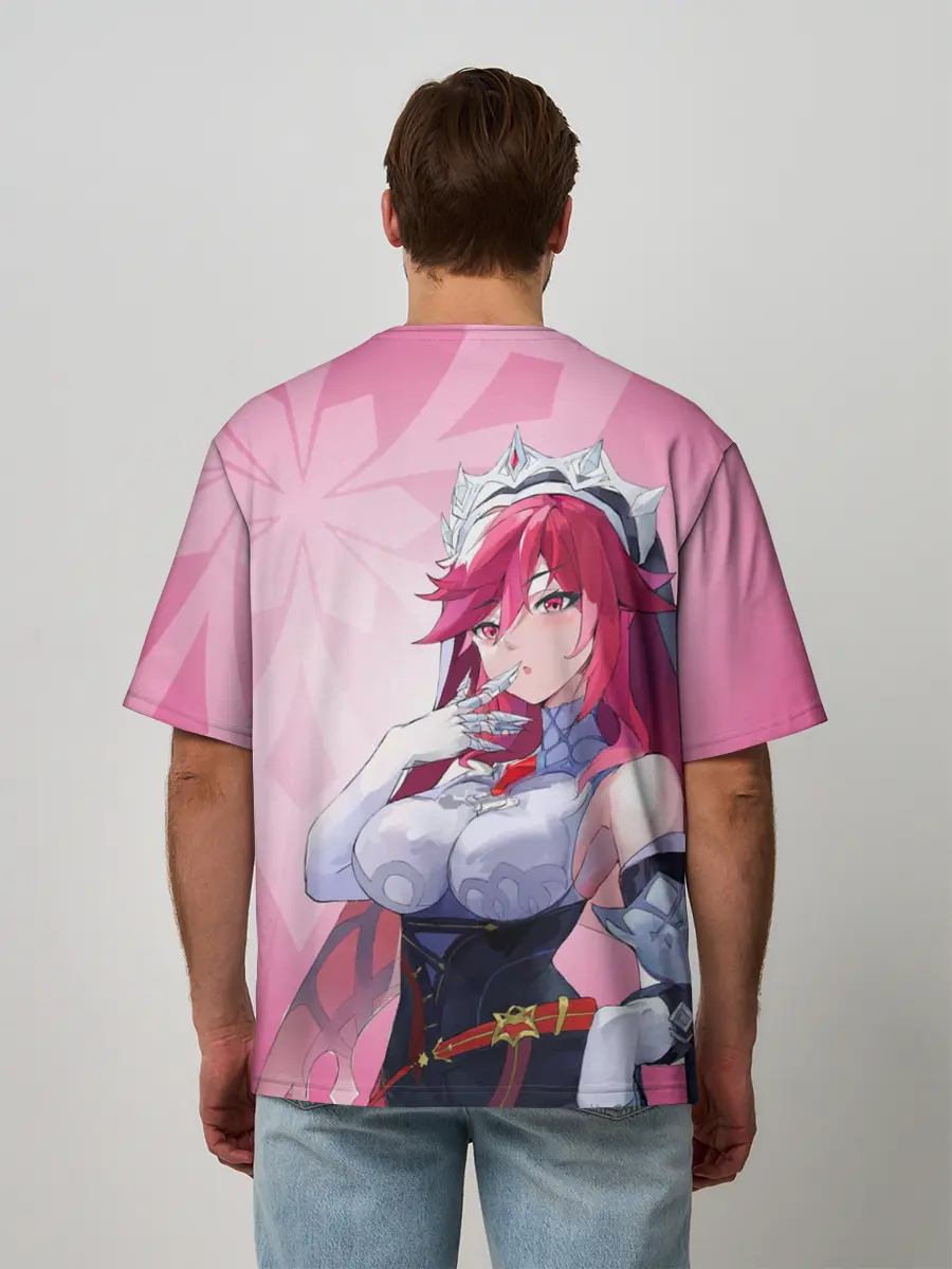 Мужская футболка оверсайз / GENSHIN IMPACT, РОЗАРИЯ